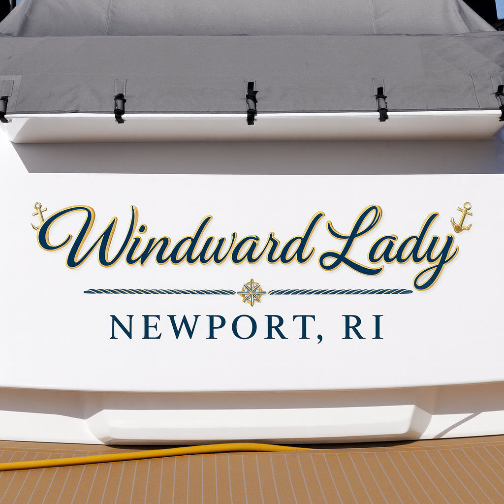 Custom Boat Stern Decal Sticker Sign | Boat Stern Name & Hailing City (Port) Sign