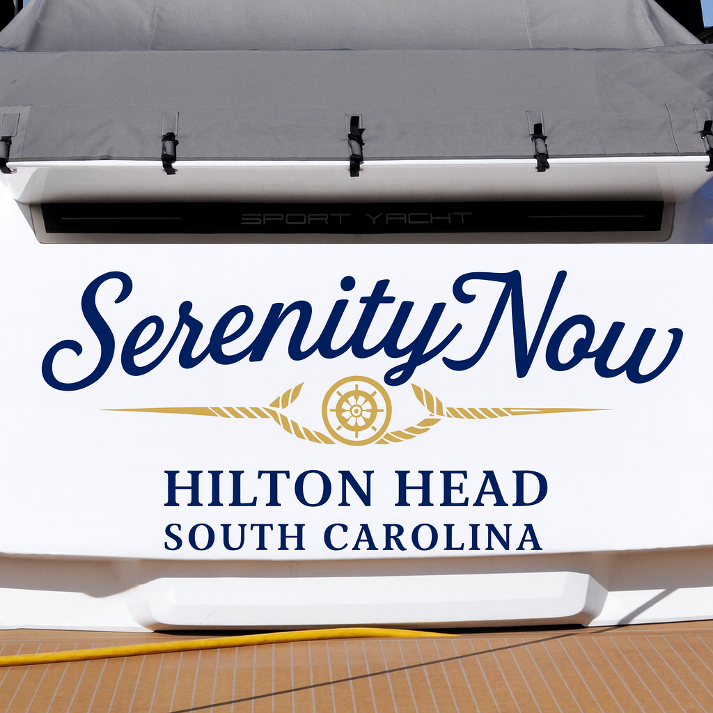 Custom Boat Stern Decal Sticker Sign | Boat Stern Name & Hailing City (Port) Sign