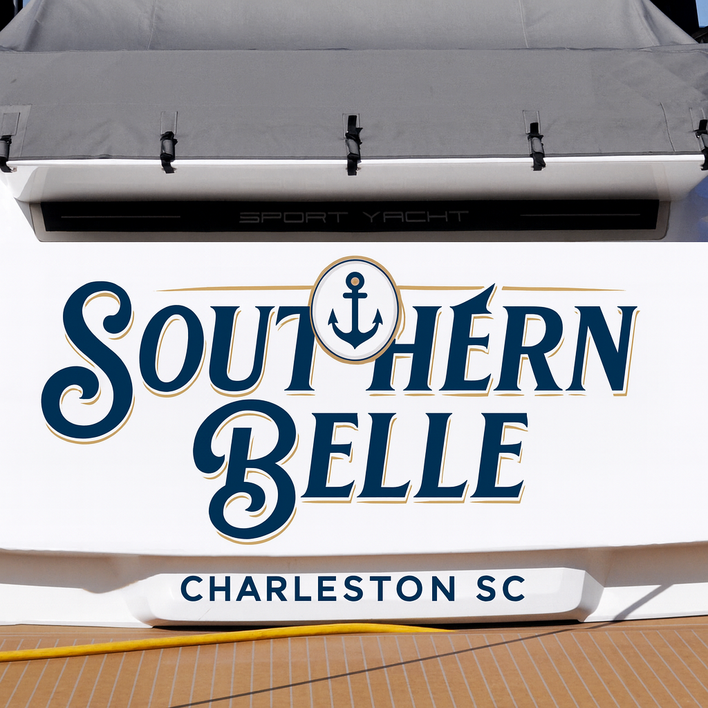 Custom Boat Stern Decal Sticker Sign | Boat Stern Name & Hailing City (Port) Sign