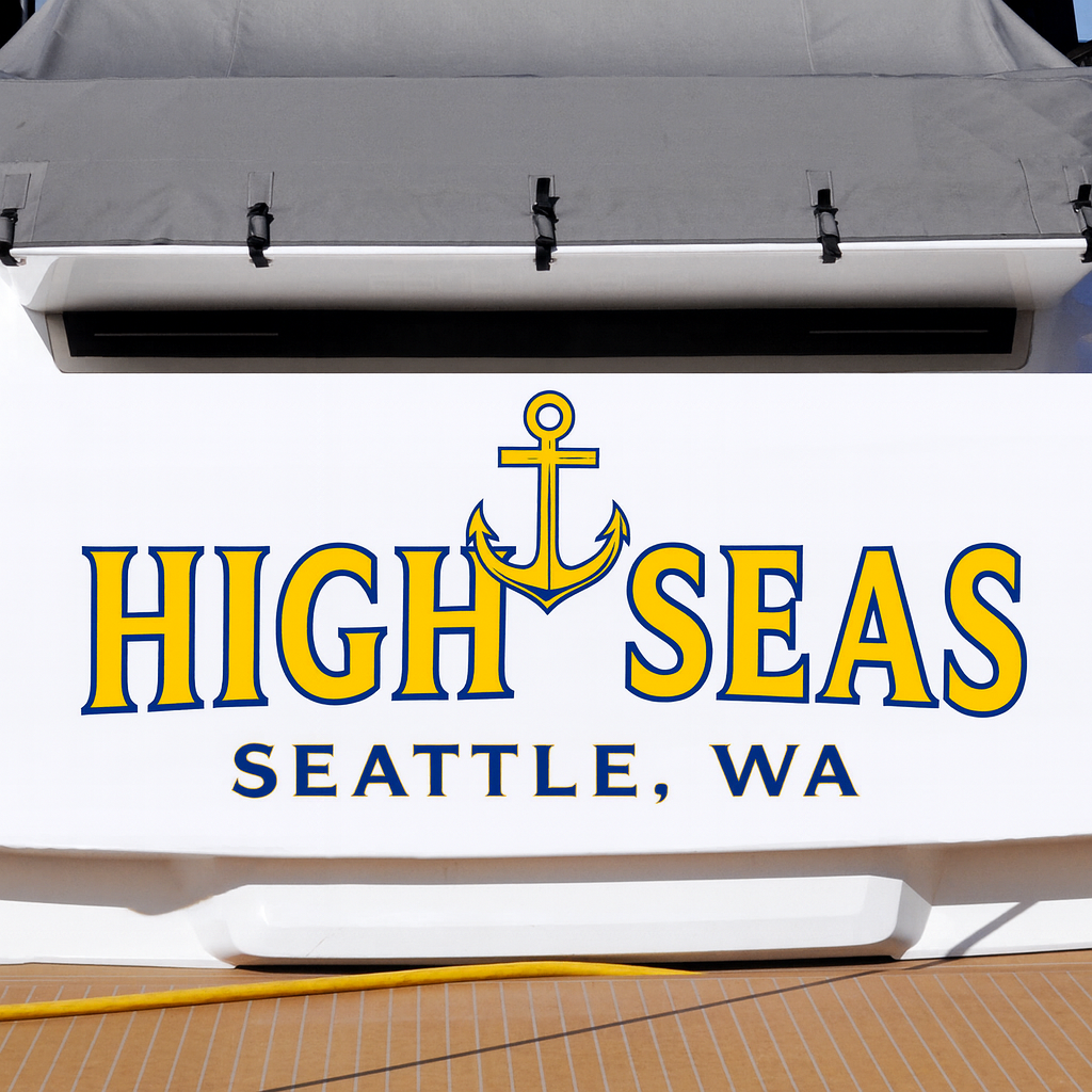 Custom Boat Stern Decal Sticker Sign | Boat Stern Name & Hailing City (Port) Sign