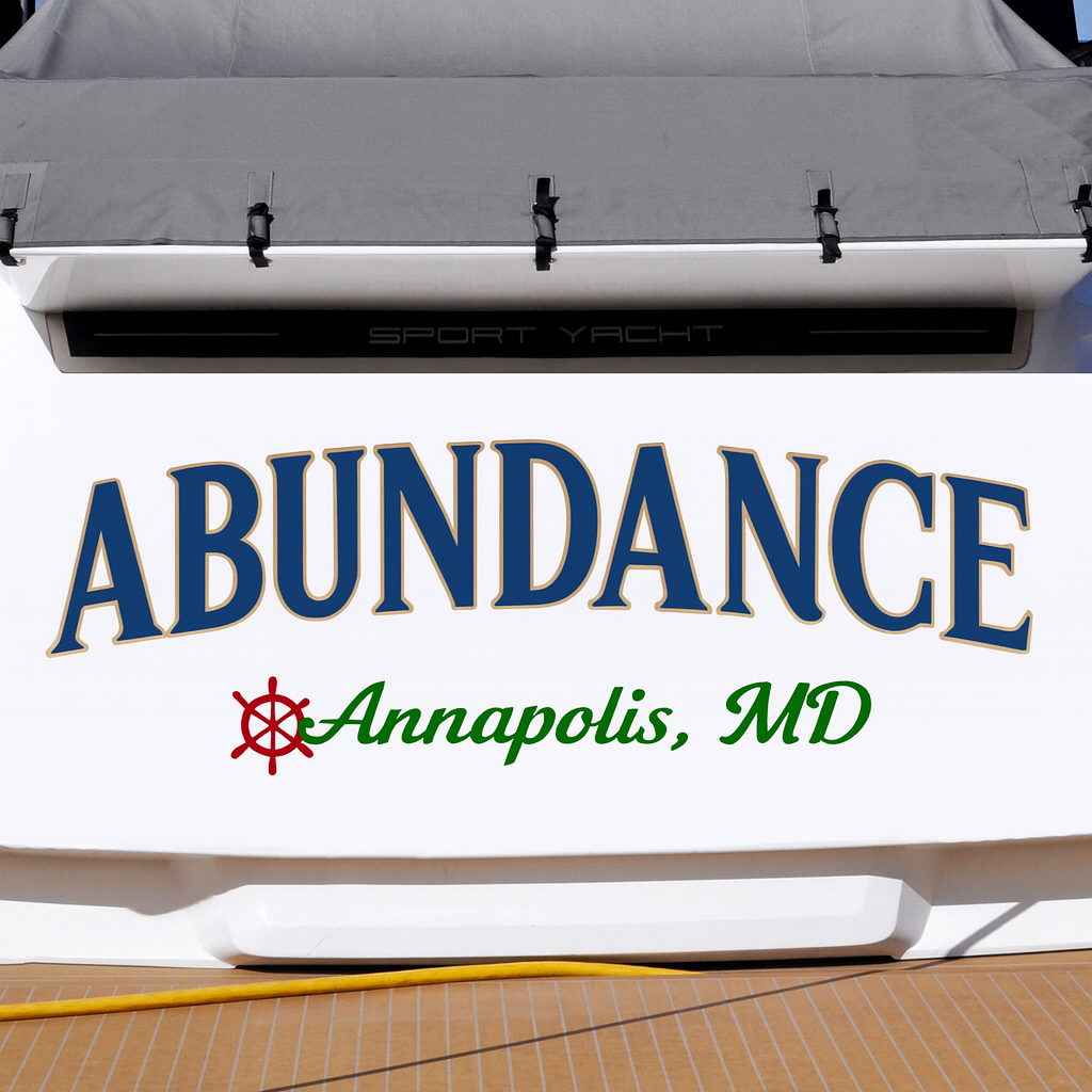Custom Boat Stern Decal Sticker Sign | Boat Stern Name & Hailing City (Port) Sign