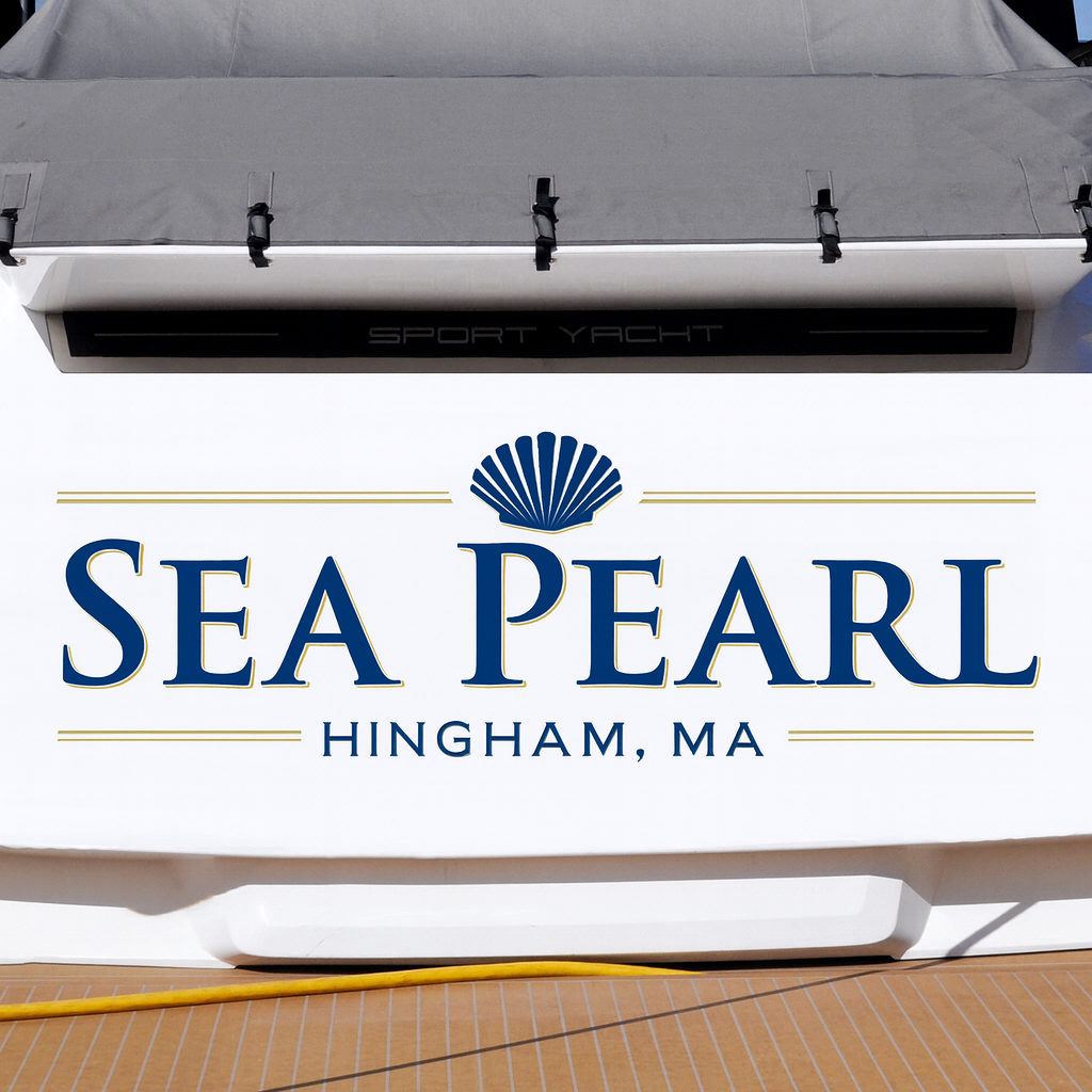 Custom Boat Stern Decal Sticker Sign | Boat Stern Name & Hailing City (Port) Sign