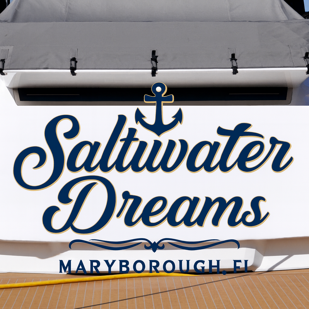 Custom Boat Stern Decal Sticker Sign | Boat Stern Name & Hailing City (Port) Sign
