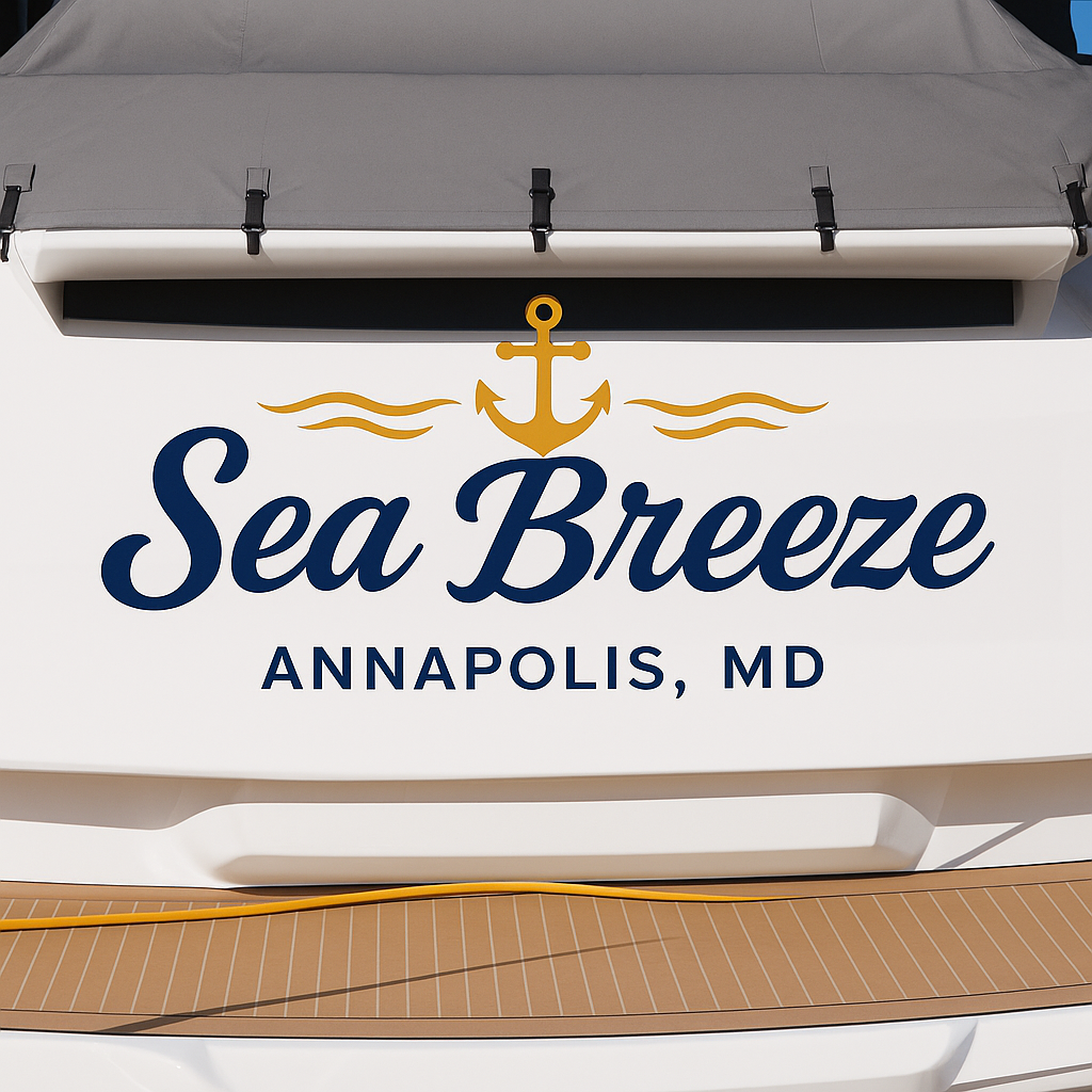 Custom Boat Stern Decal Sticker Sign | Boat Stern Name & Hailing City (Port) Sign