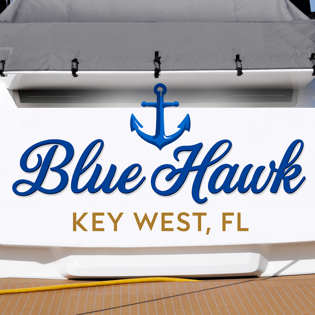Custom Boat Stern Decal Sticker Sign | Boat Stern Name & Hailing City (Port) Sign
