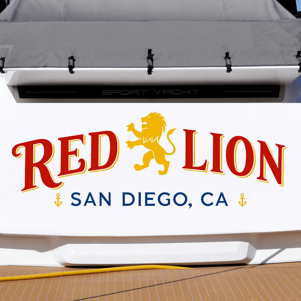 Custom Boat Stern Decal Sticker Sign | Boat Stern Name & Hailing City (Port) Sign