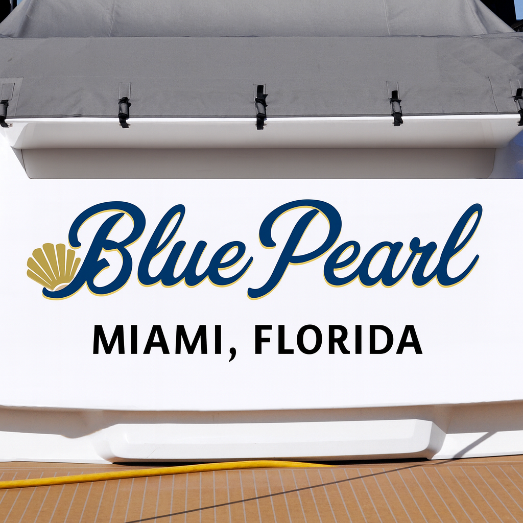 Custom Boat Stern Decal Sticker Sign | Boat Stern Name & Hailing City (Port) Sign