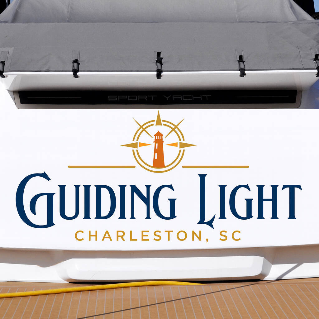 Custom Boat Stern Decal Sticker Sign | Boat Stern Name & Hailing City (Port) Sign