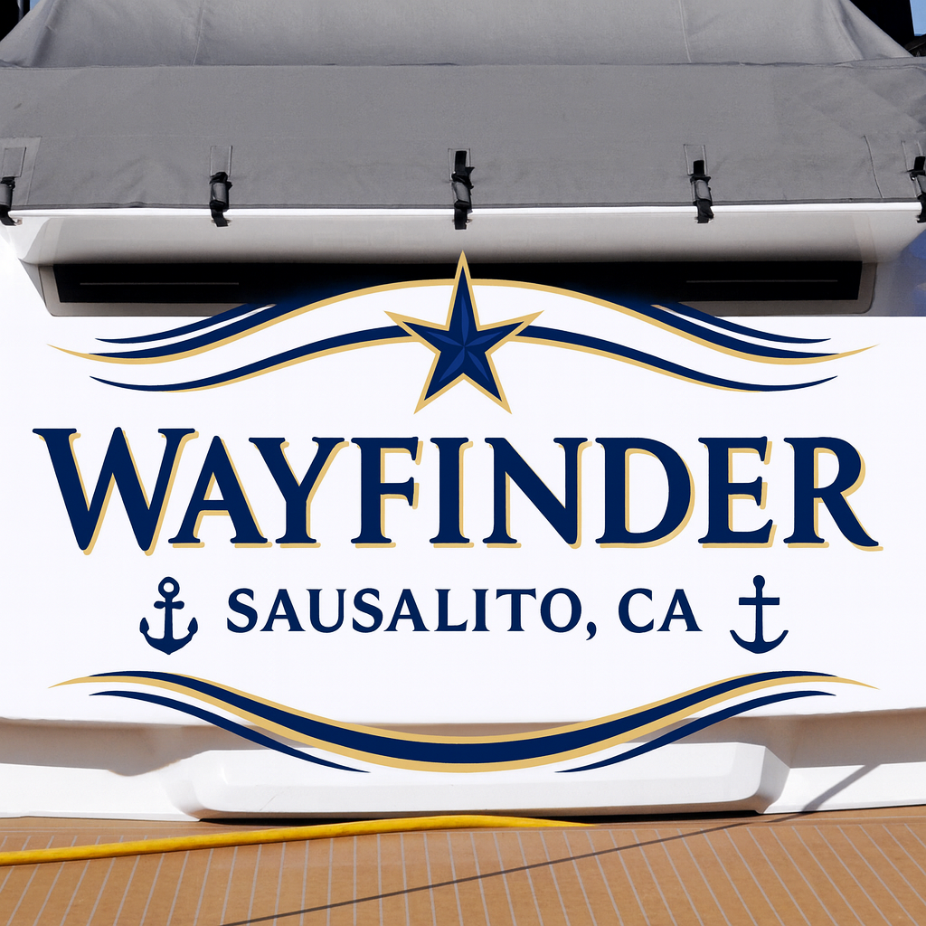 Custom Boat Stern Decal Sticker Sign | Boat Stern Name & Hailing City (Port) Sign