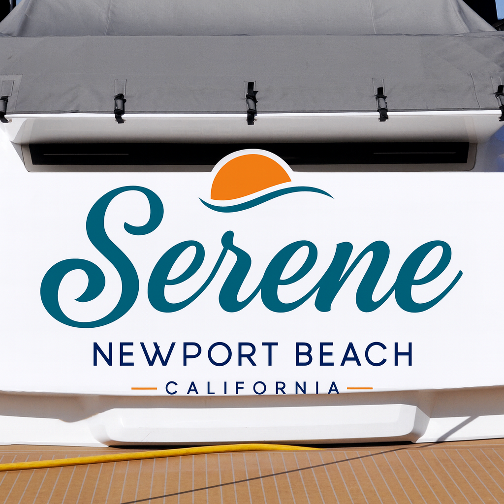 Custom Boat Stern Decal Sticker Sign | Boat Stern Name & Hailing City (Port) Sign