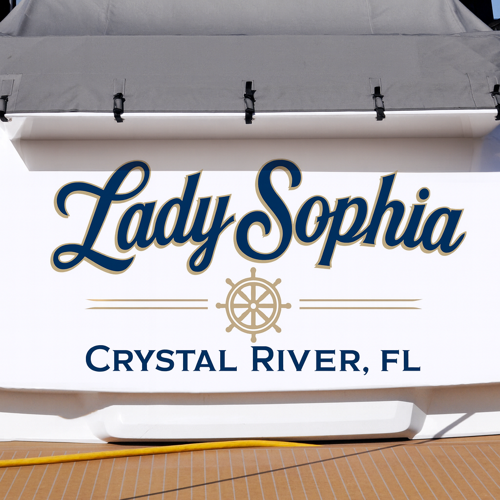 Custom Boat Stern Decal Sticker Sign | Boat Stern Name & Hailing City (Port) Sign