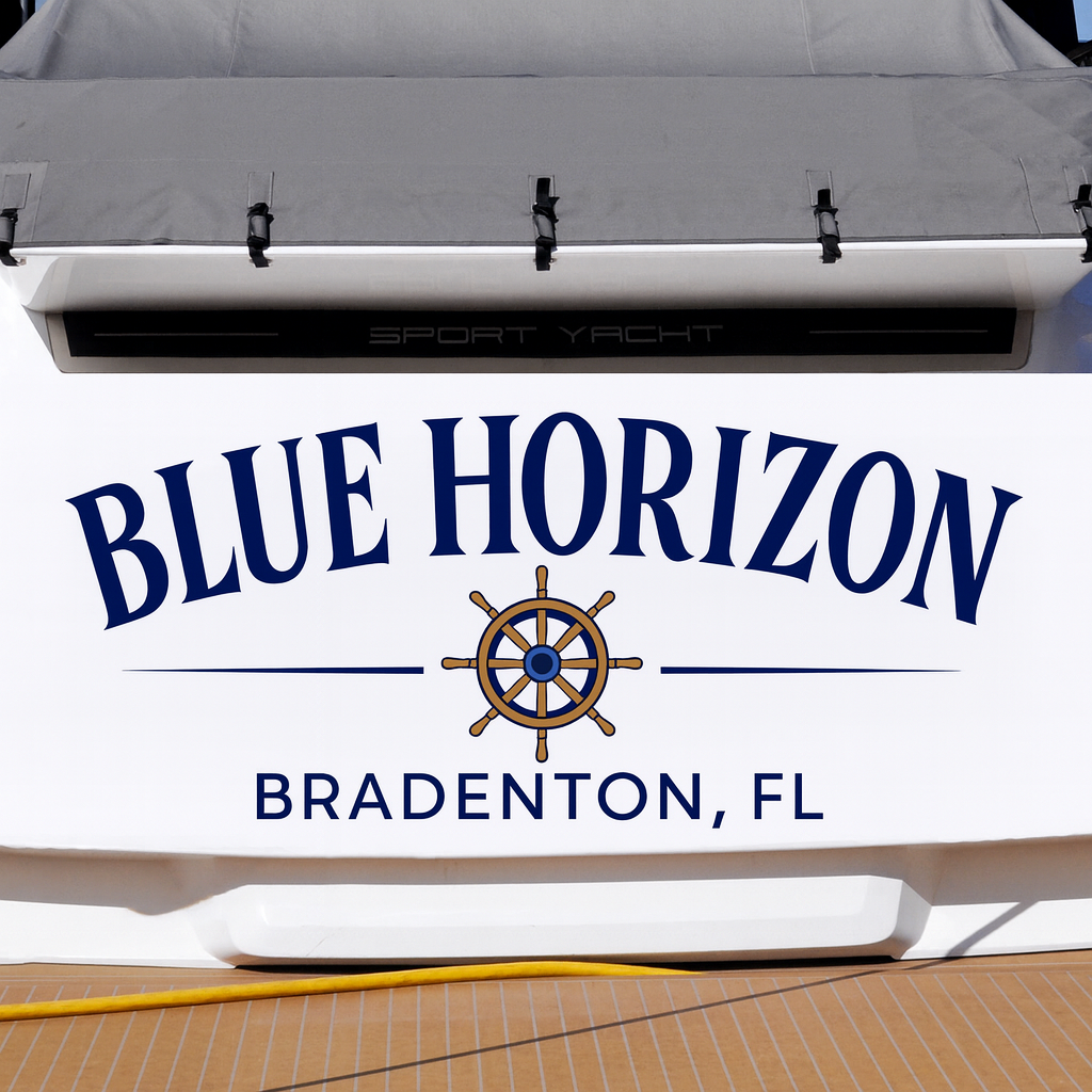 Custom Boat Stern Decal Sticker Sign | Boat Stern Name & Hailing City (Port) Sign