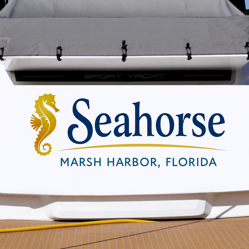 Custom Boat Stern Decal Sticker Sign | Boat Stern Name & Hailing City (Port) Sign