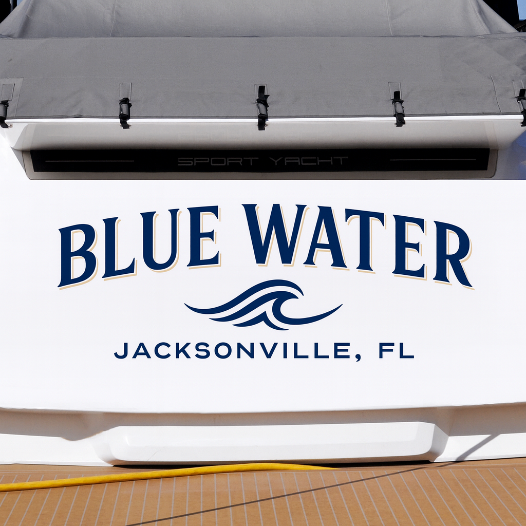 Custom Boat Stern Decal Sticker Sign | Boat Stern Name & Hailing City (Port) Sign