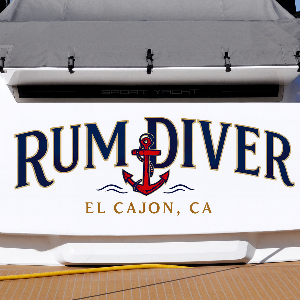 Custom Boat Stern Decal Sticker Sign | Boat Stern Name & Hailing City (Port) Sign