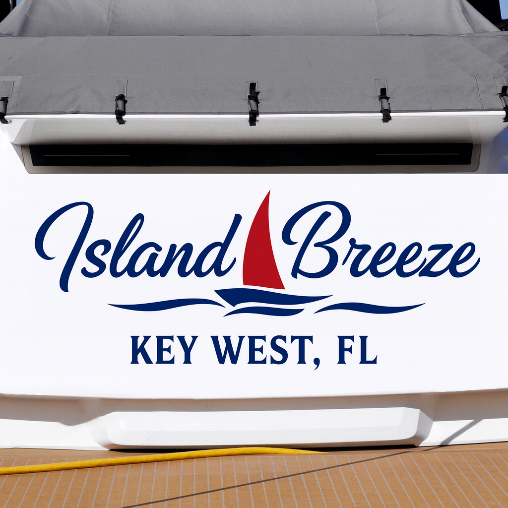 Custom Boat Stern Decal Sticker Sign | Boat Stern Name & Hailing City (Port) Sign