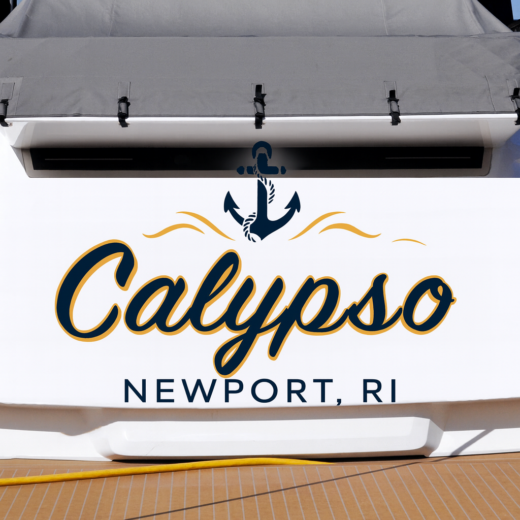 Custom Boat Stern Decal Sticker Sign | Boat Stern Name & Hailing City (Port) Sign