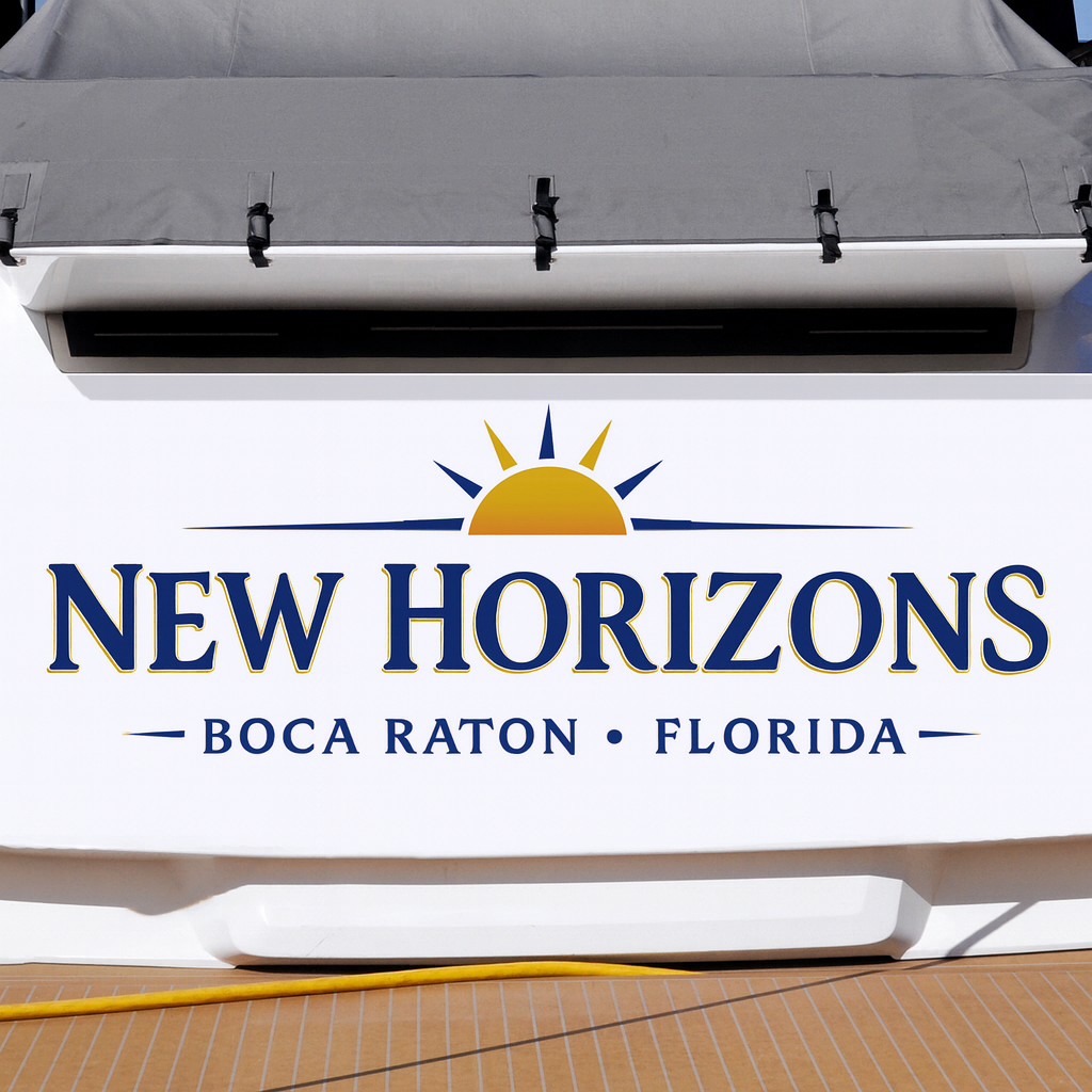 Custom Boat Stern Decal Sticker Sign | Boat Stern Name & Hailing City (Port) Sign