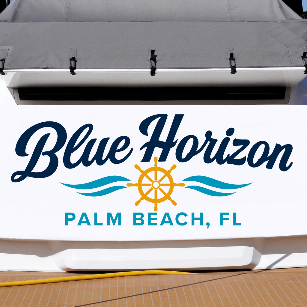 Custom Boat Stern Decal Sticker Sign | Boat Stern Name & Hailing City (Port) Sign