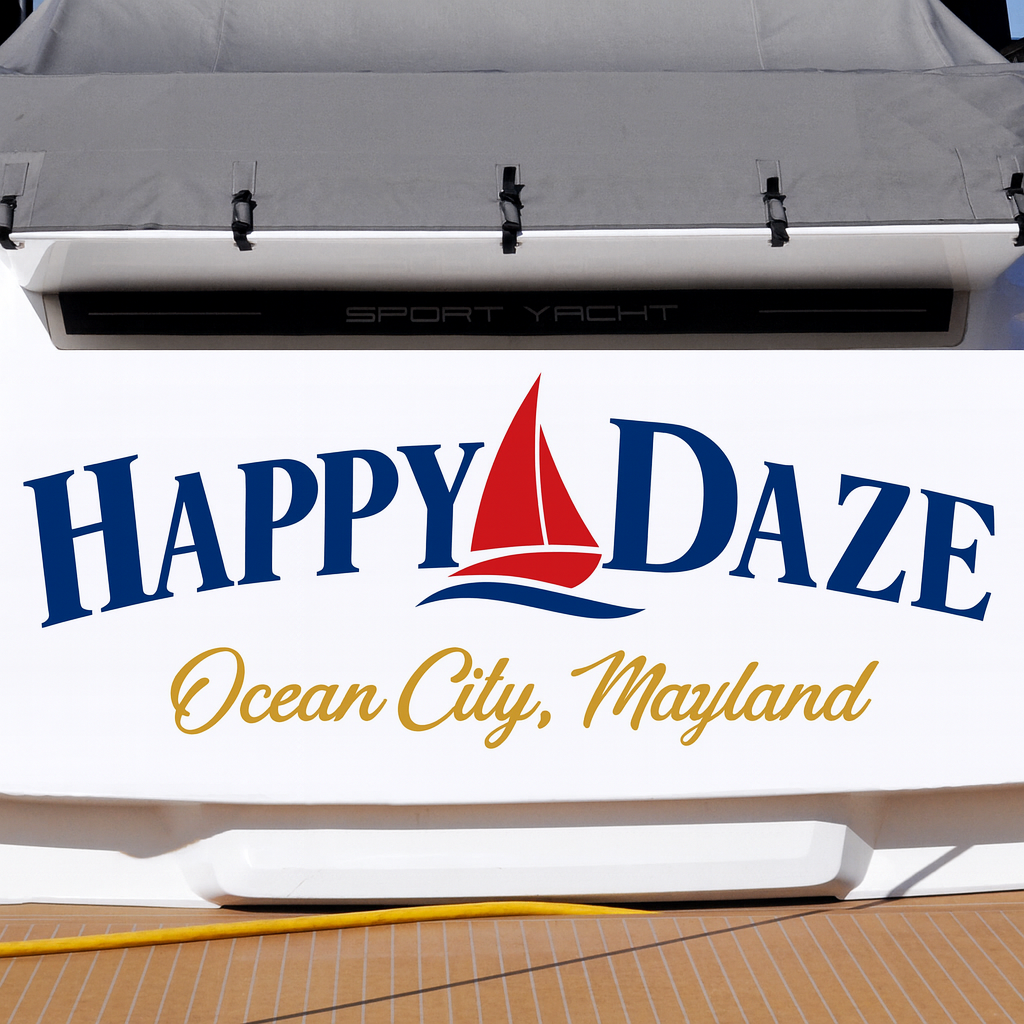 Custom Boat Stern Decal Sticker Sign | Boat Stern Name & Hailing City (Port) Sign