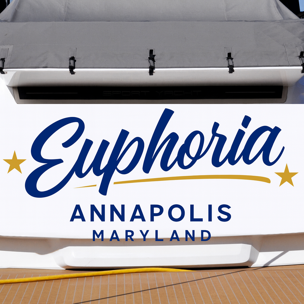 Custom Boat Stern Decal Sticker Sign | Boat Stern Name & Hailing City (Port) Sign