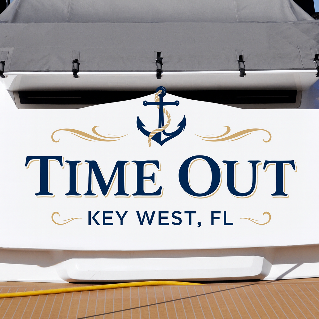 Custom Boat Stern Decal Sticker Sign | Boat Stern Name & Hailing City (Port) Sign