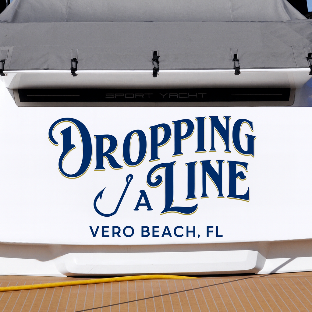 Custom Boat Stern Decal Sticker Sign | Boat Stern Name & Hailing City (Port) Sign