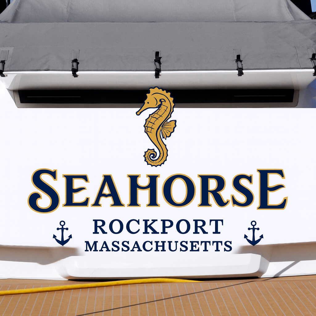 Custom Boat Stern Decal Sticker Sign | Boat Stern Name & Hailing City (Port) Sign