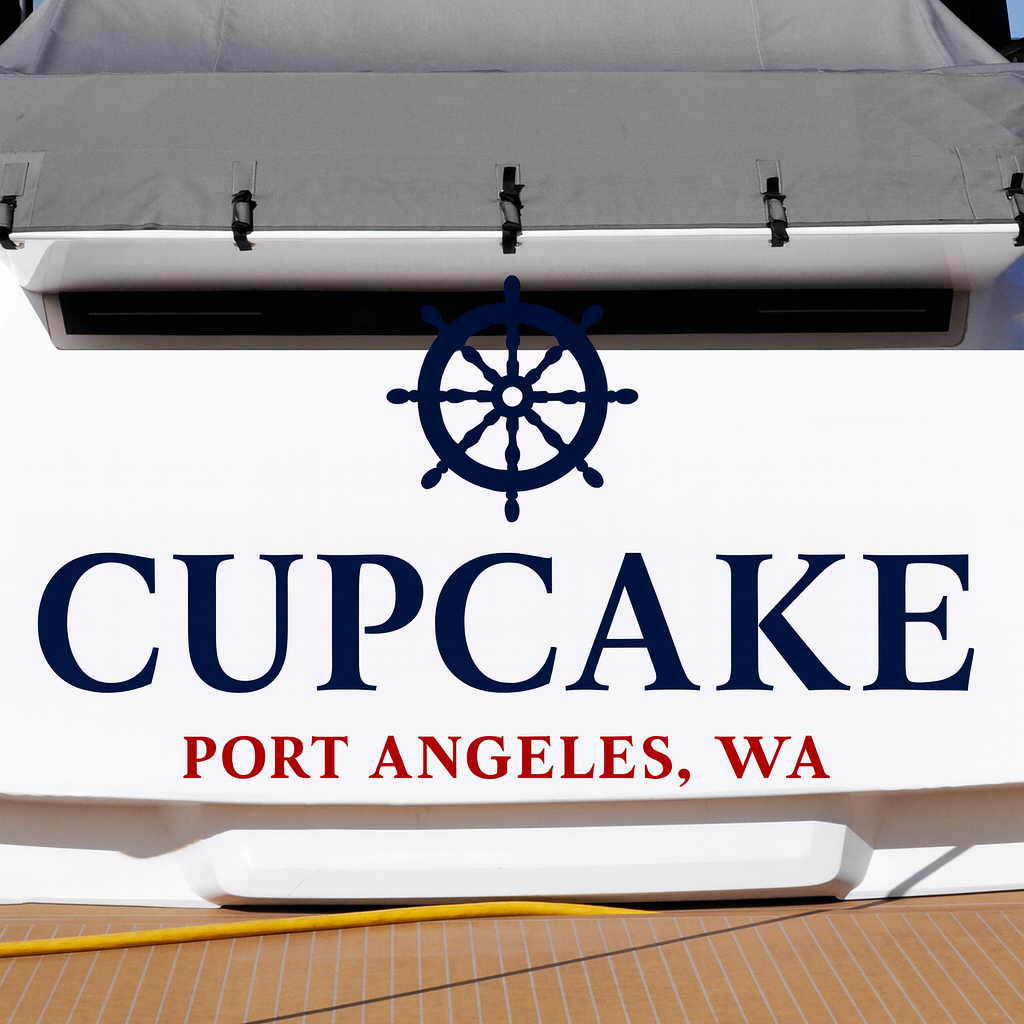 Custom Boat Stern Decal Sticker Sign | Boat Stern Name & Hailing City (Port) Sign