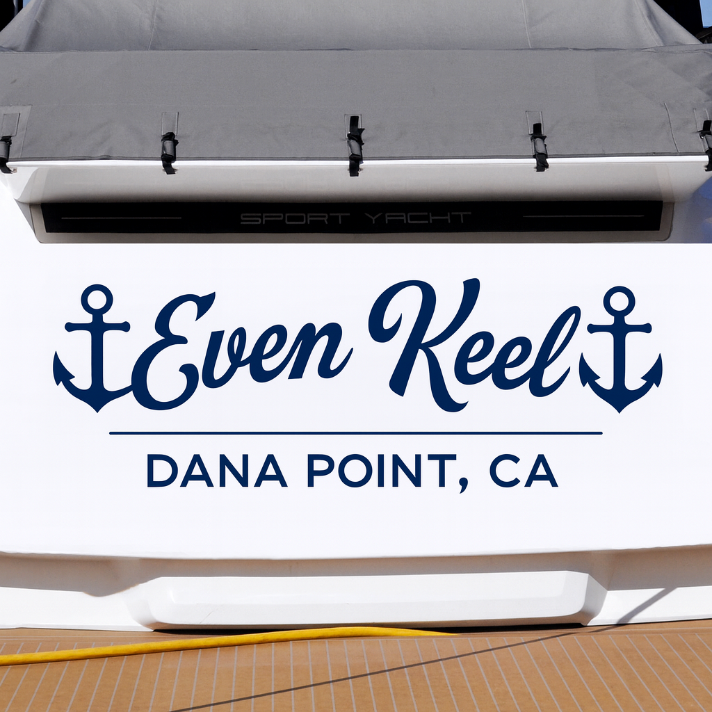 Custom Boat Stern Decal Sticker Sign | Boat Stern Name & Hailing City (Port) Sign