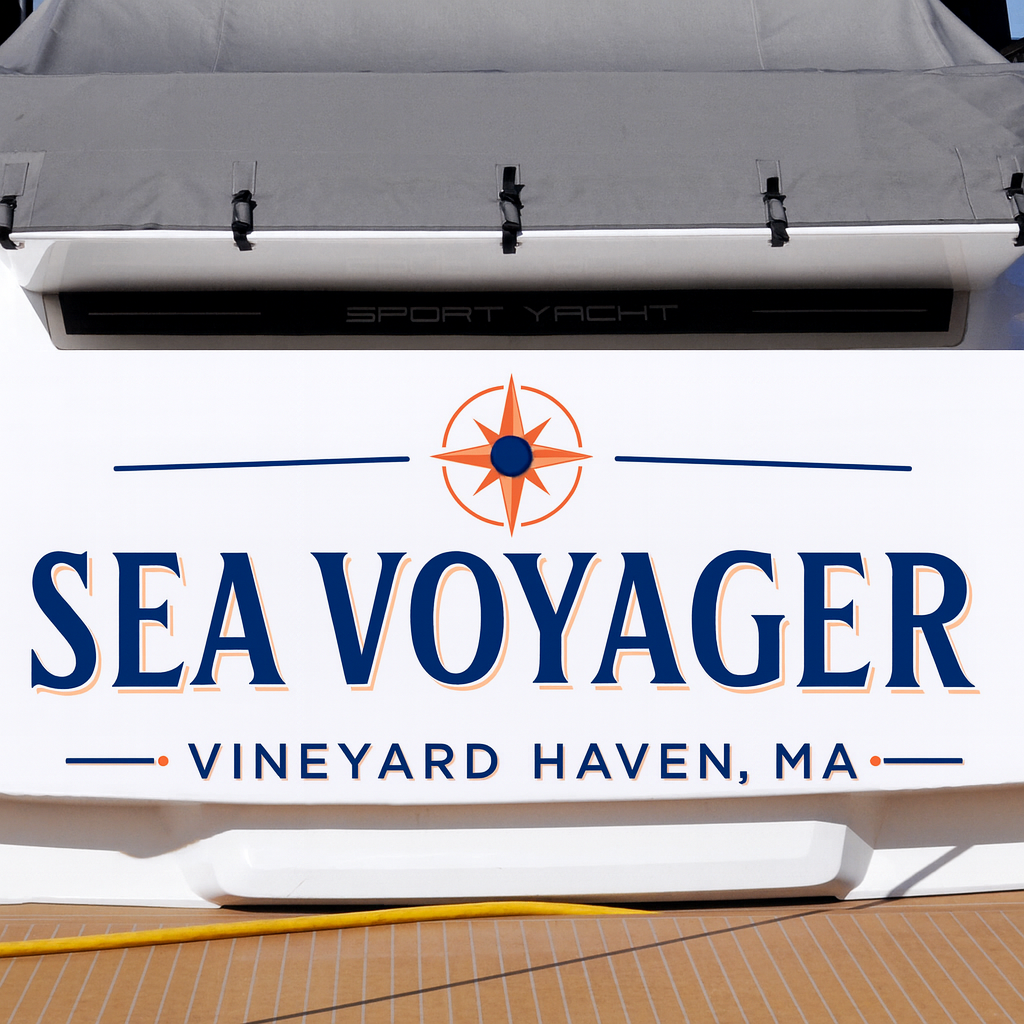 Custom Boat Stern Decal Sticker Sign | Boat Stern Name & Hailing City (Port) Sign