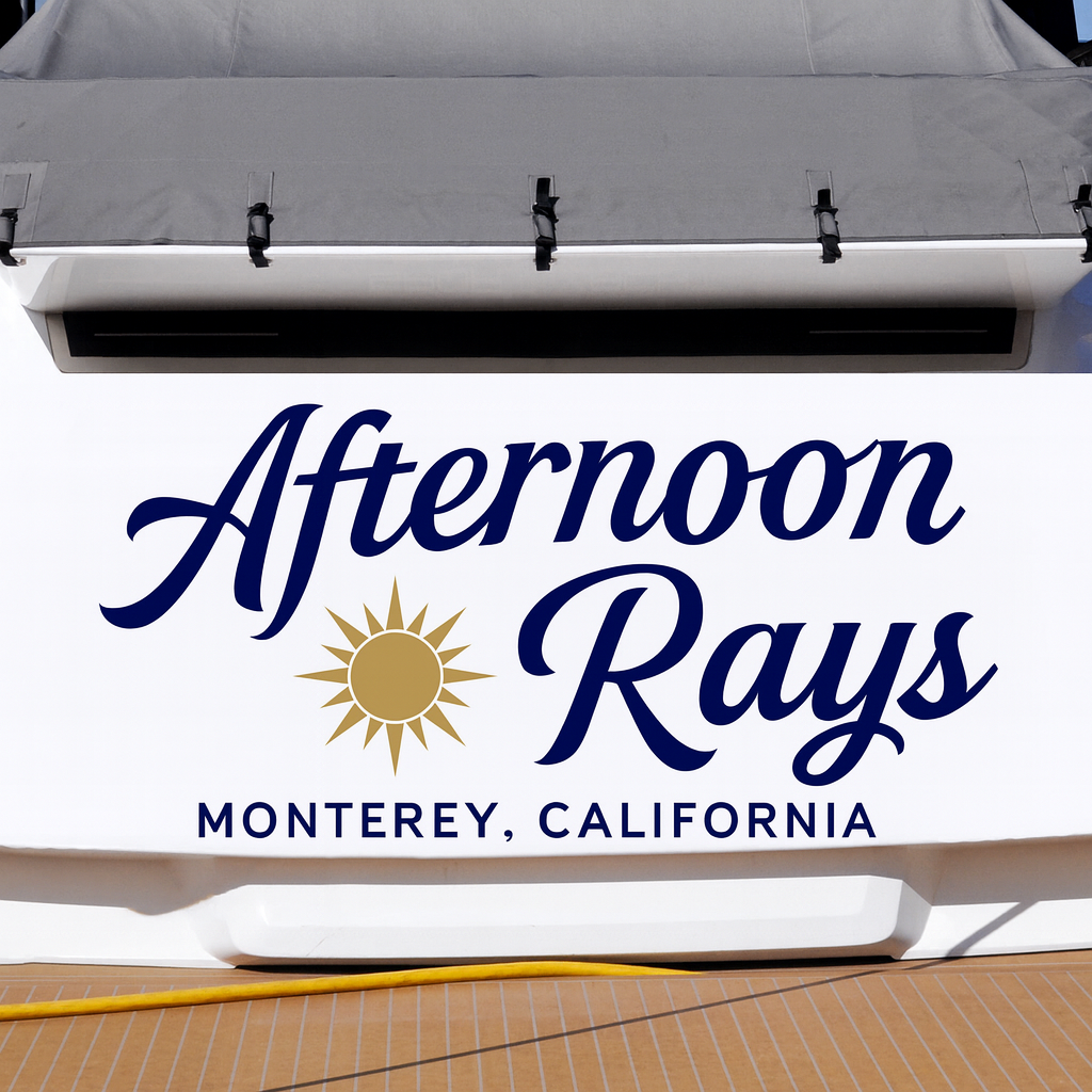 Custom Boat Stern Decal Sticker Sign | Boat Stern Name & Hailing City (Port) Sign