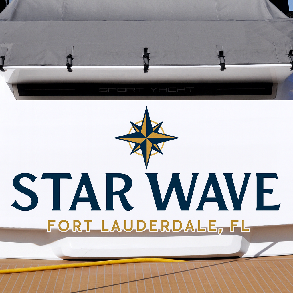 Custom Boat Stern Decal Sticker Sign | Boat Stern Name & Hailing City (Port) Sign