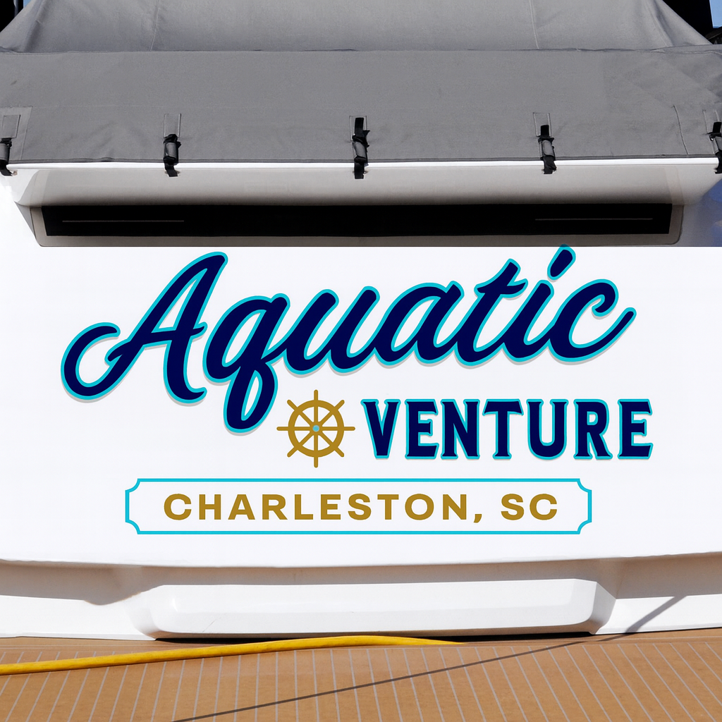 Custom Boat Stern Decal Sticker Sign | Boat Stern Name & Hailing City (Port) Sign