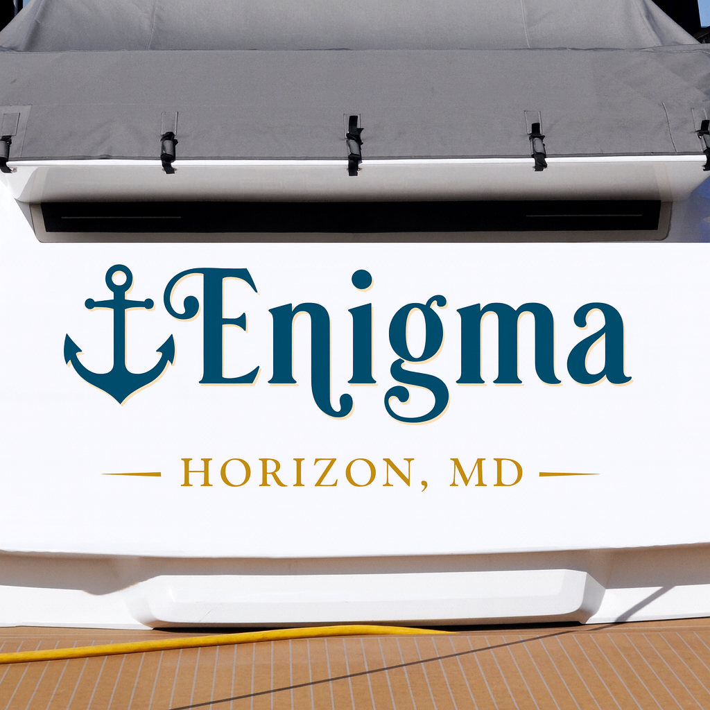 Custom Boat Stern Decal Sticker Sign | Boat Stern Name & Hailing City (Port) Sign