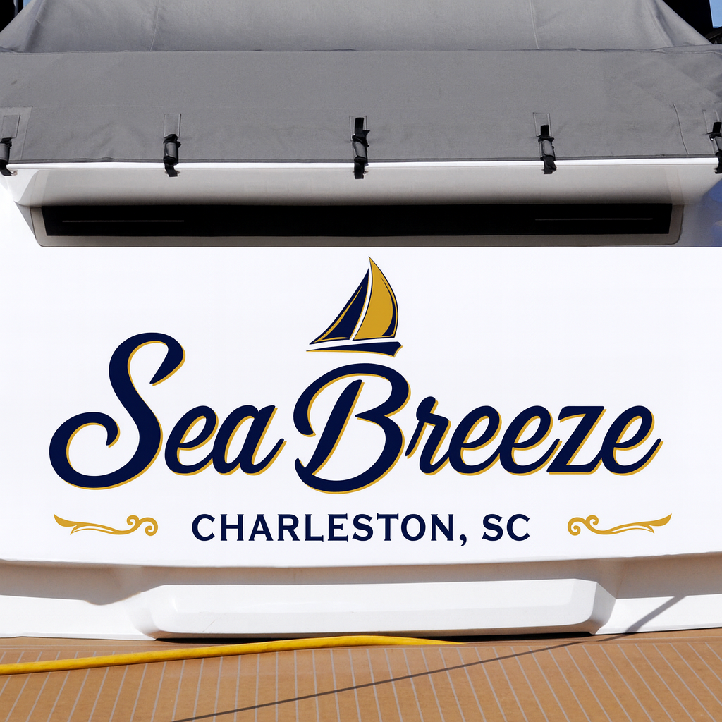 Custom Boat Stern Decal Sticker Sign | Boat Stern Name & Hailing City (Port) Sign