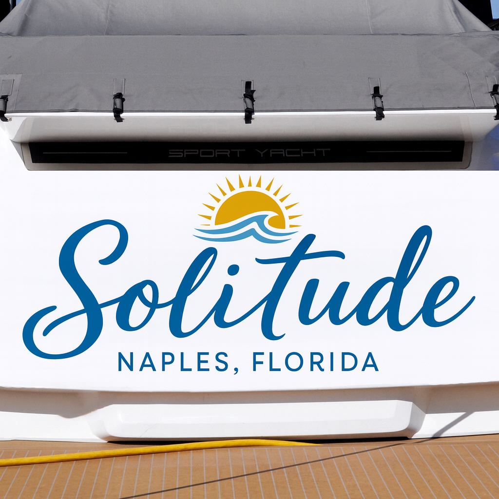 Custom Boat Stern Decal Sticker Sign | Boat Stern Name & Hailing City (Port) Sign