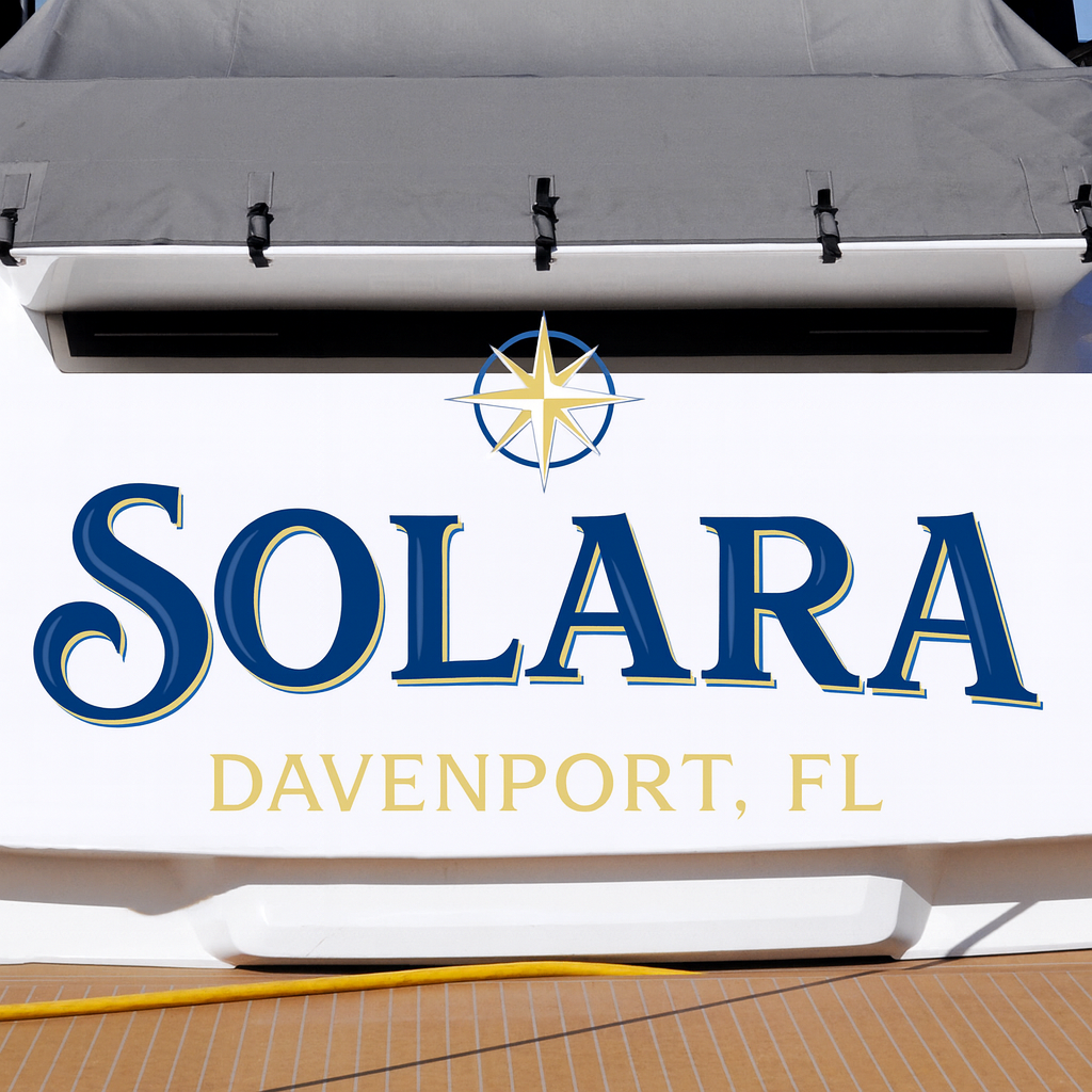 Custom Boat Stern Decal Sticker Sign | Boat Stern Name & Hailing City (Port) Sign