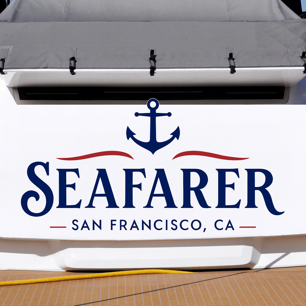 Custom Boat Stern Decal Sticker Sign | Boat Stern Name & Hailing City (Port) Sign