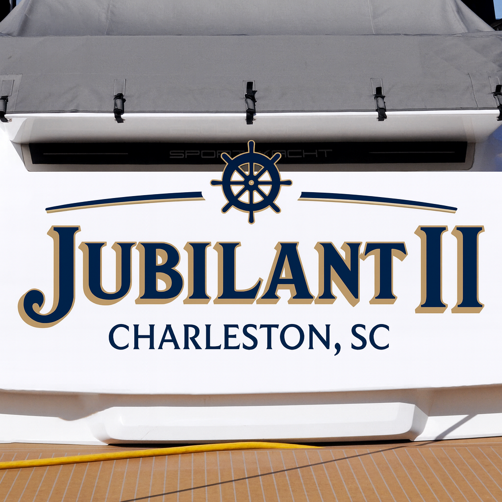 Custom Boat Stern Decal Sticker Sign | Boat Stern Name & Hailing City (Port) Sign