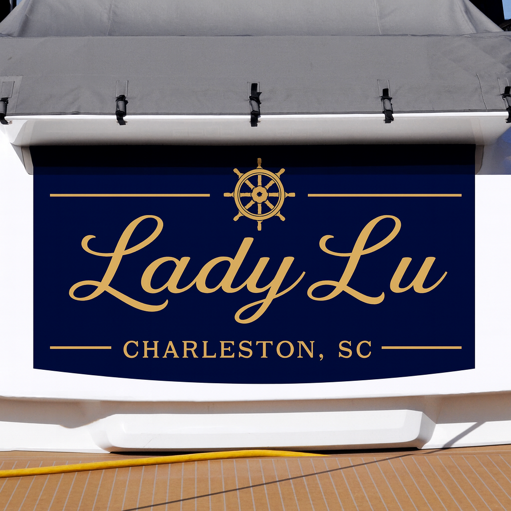 Custom Boat Stern Decal Sticker Sign | Boat Stern Name & Hailing City (Port) Sign