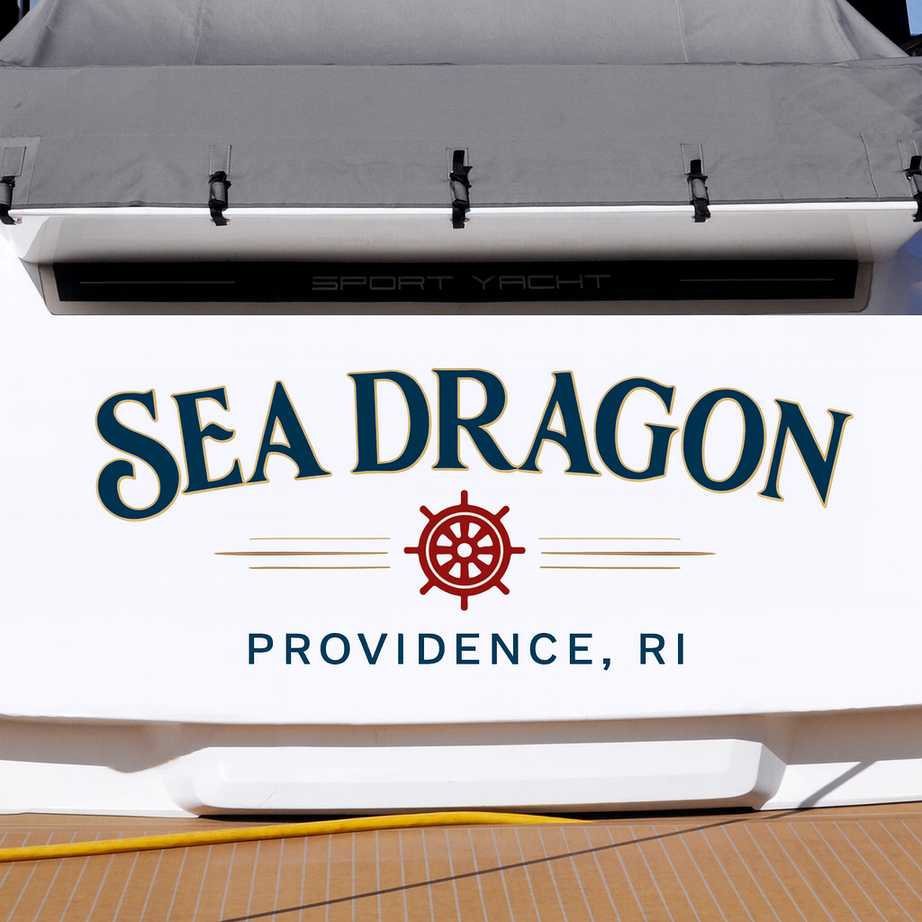 Custom Boat Stern Decal Sticker Sign | Boat Stern Name & Hailing City (Port) Sign
