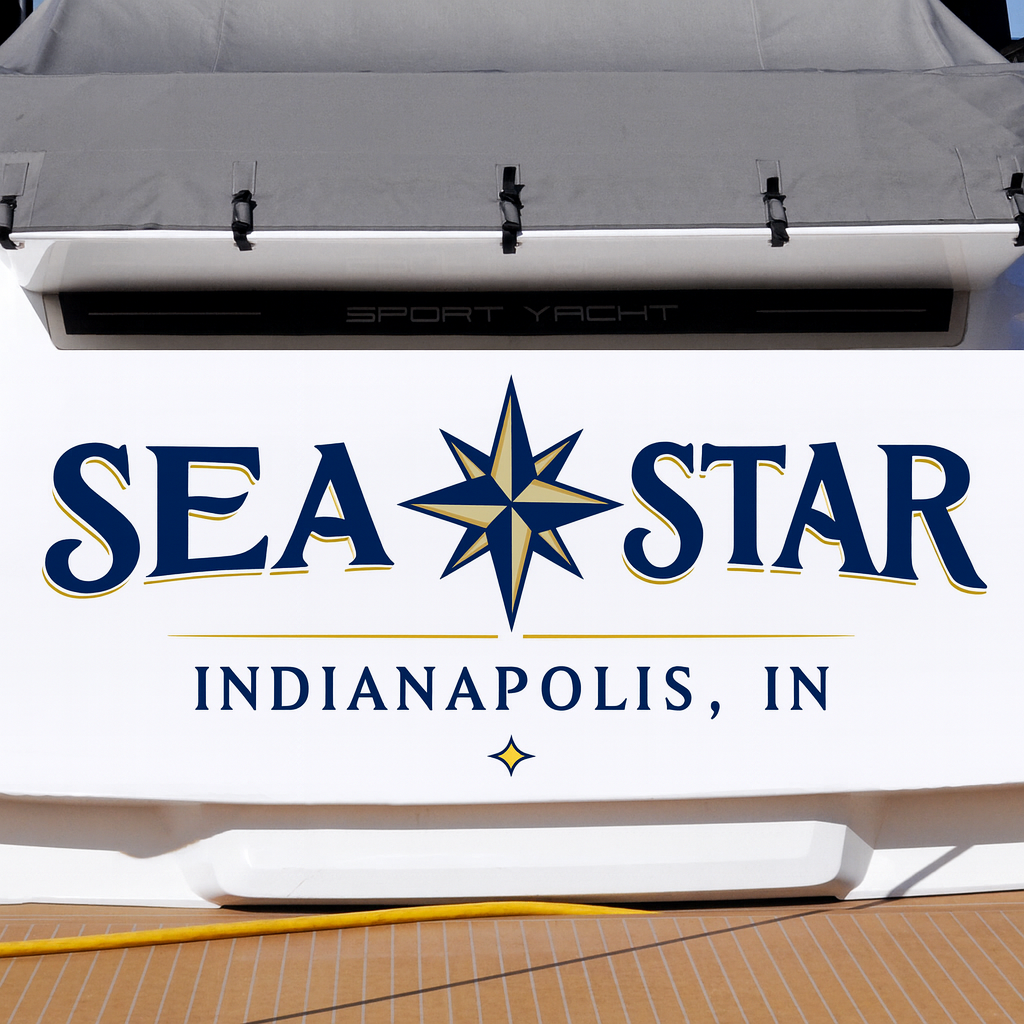 Custom Boat Stern Decal Sticker Sign | Boat Stern Name & Hailing City (Port) Sign