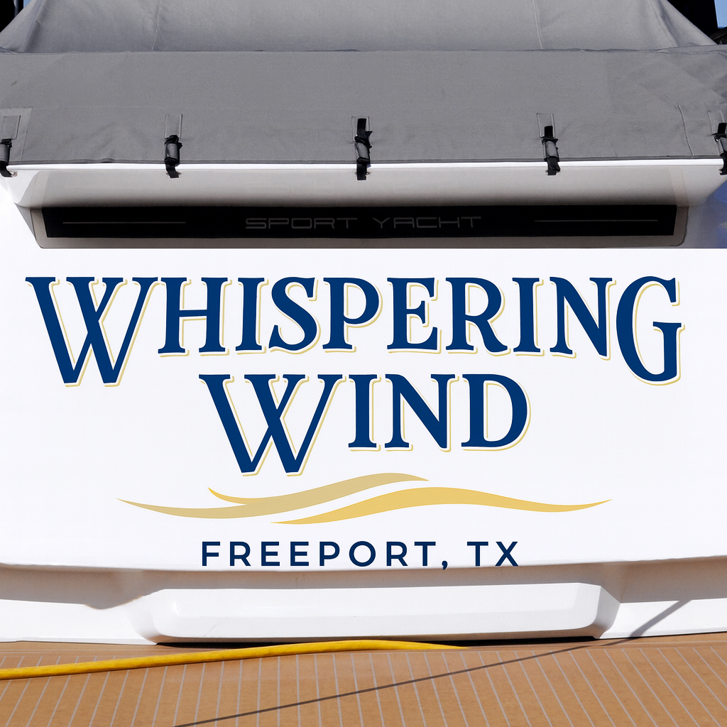Custom Boat Stern Decal Sticker Sign | Boat Stern Name & Hailing City (Port) Sign