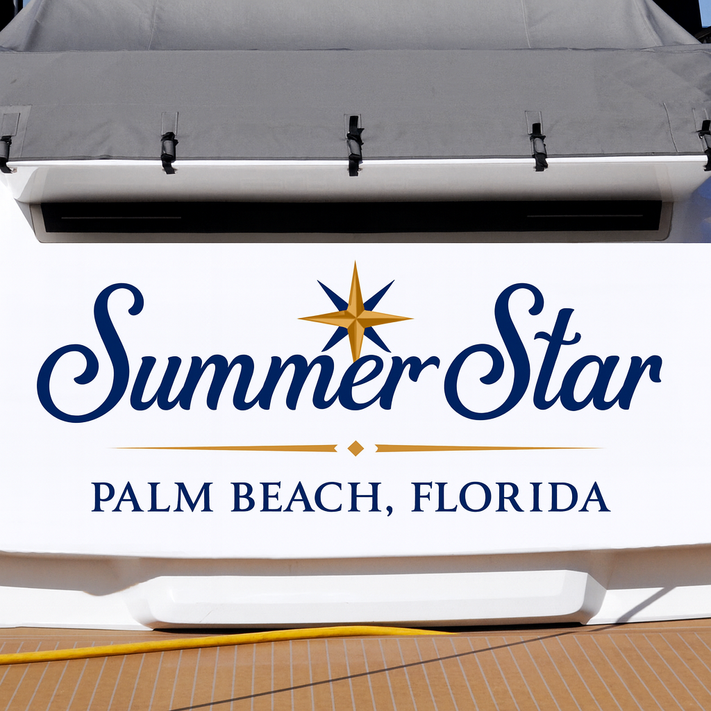 Custom Boat Stern Decal Sticker Sign | Boat Stern Name & Hailing City (Port) Sign