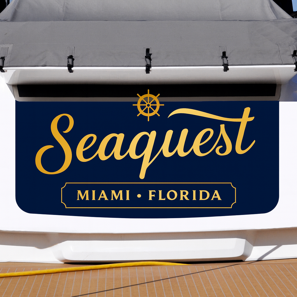 Custom Boat Stern Decal Sticker Sign | Boat Stern Name & Hailing City (Port) Sign