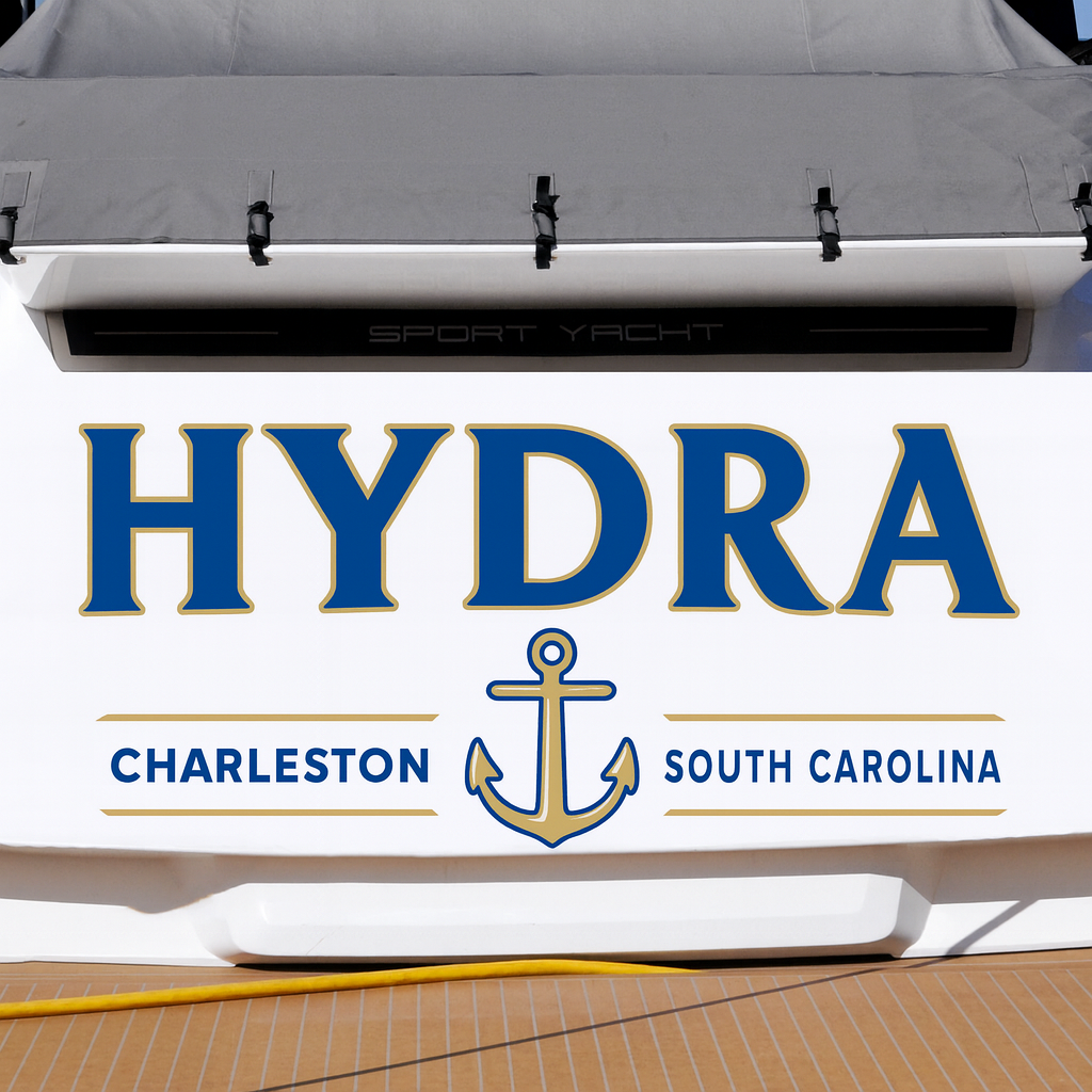 Custom Boat Stern Decal Sticker Sign | Boat Stern Name & Hailing City (Port) Sign