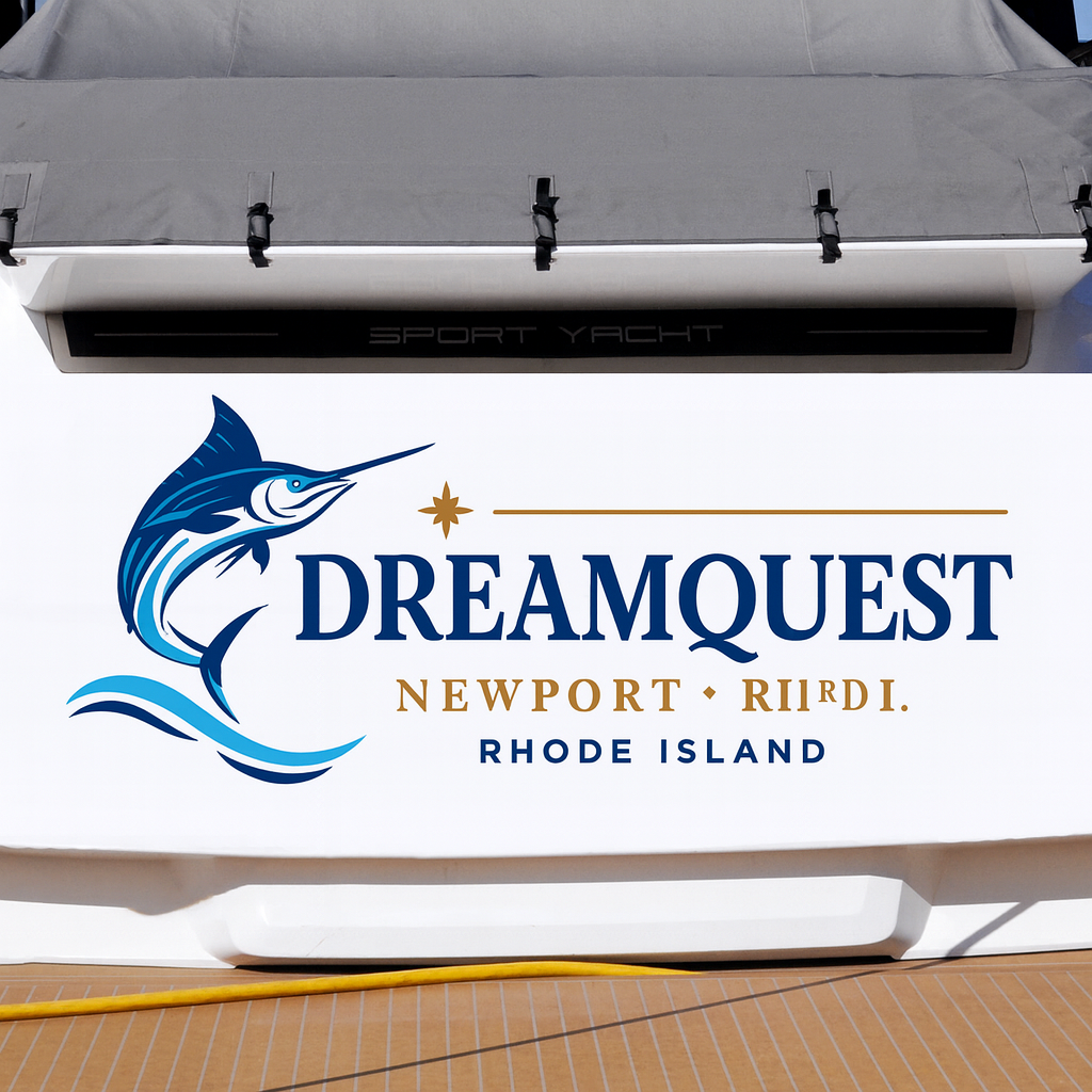 Custom Boat Stern Decal Sticker Sign | Boat Stern Name & Hailing City (Port) Sign