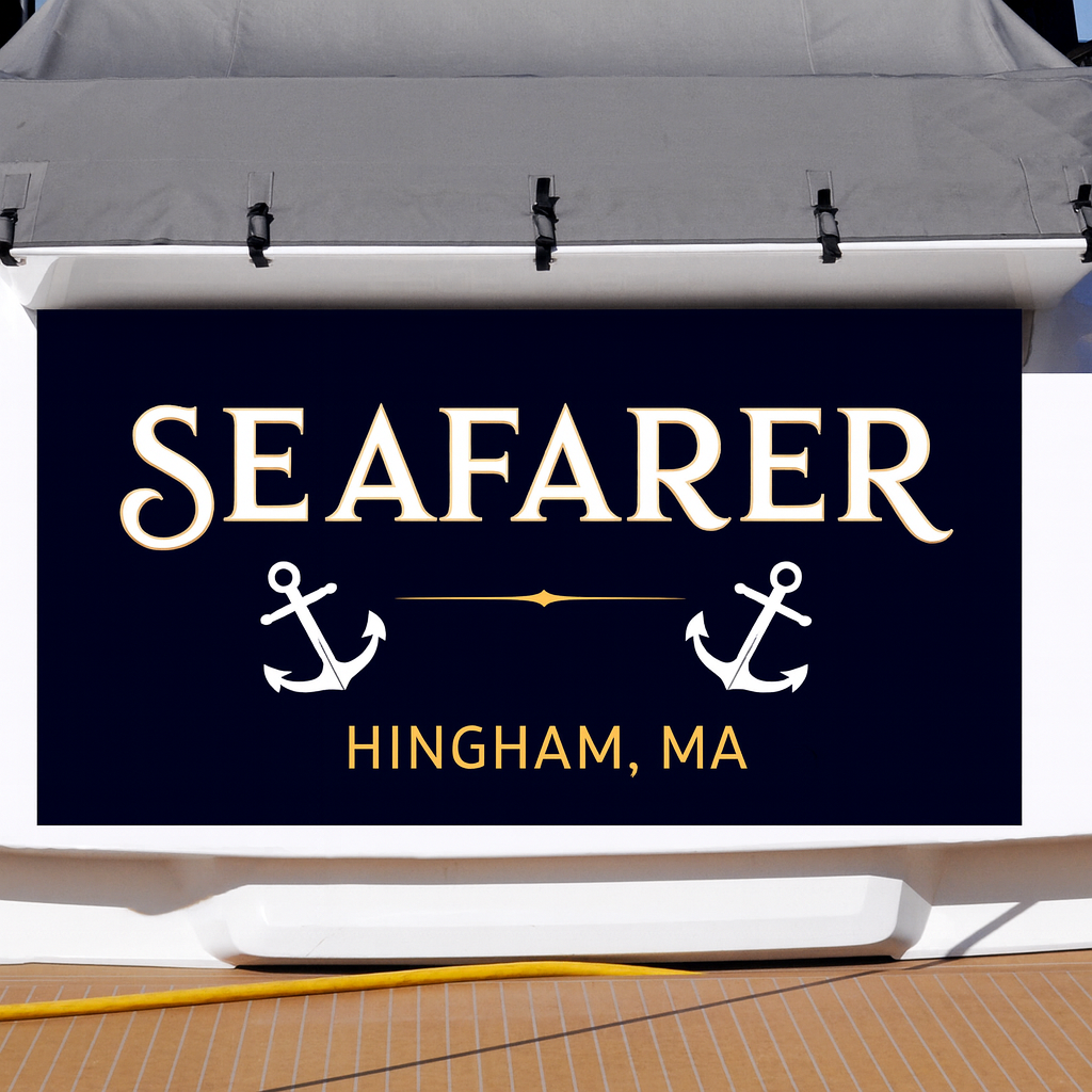 Custom Boat Stern Decal Sticker Sign | Boat Stern Name & Hailing City (Port) Sign