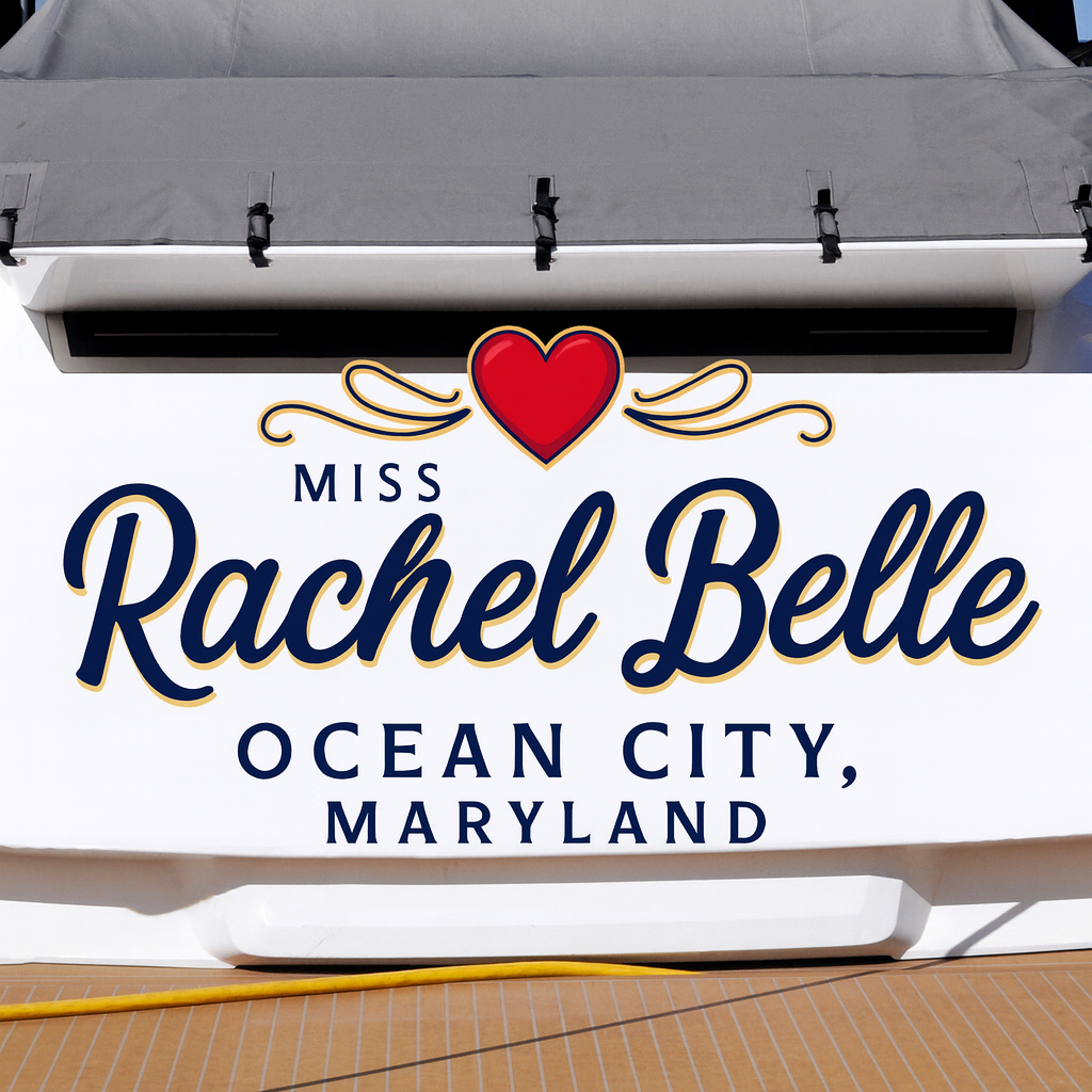 Custom Boat Stern Decal Sticker Sign | Boat Stern Name & Hailing City (Port) Sign